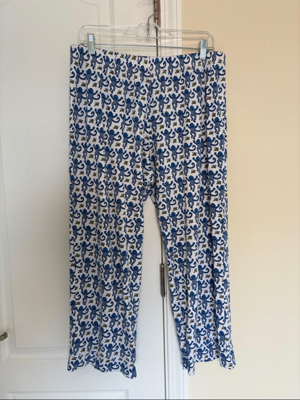 Roller Rabbit Blue Monkey Long Sleeve Long Pants Cotton Polo Pajama Set - Picture 6 of 7